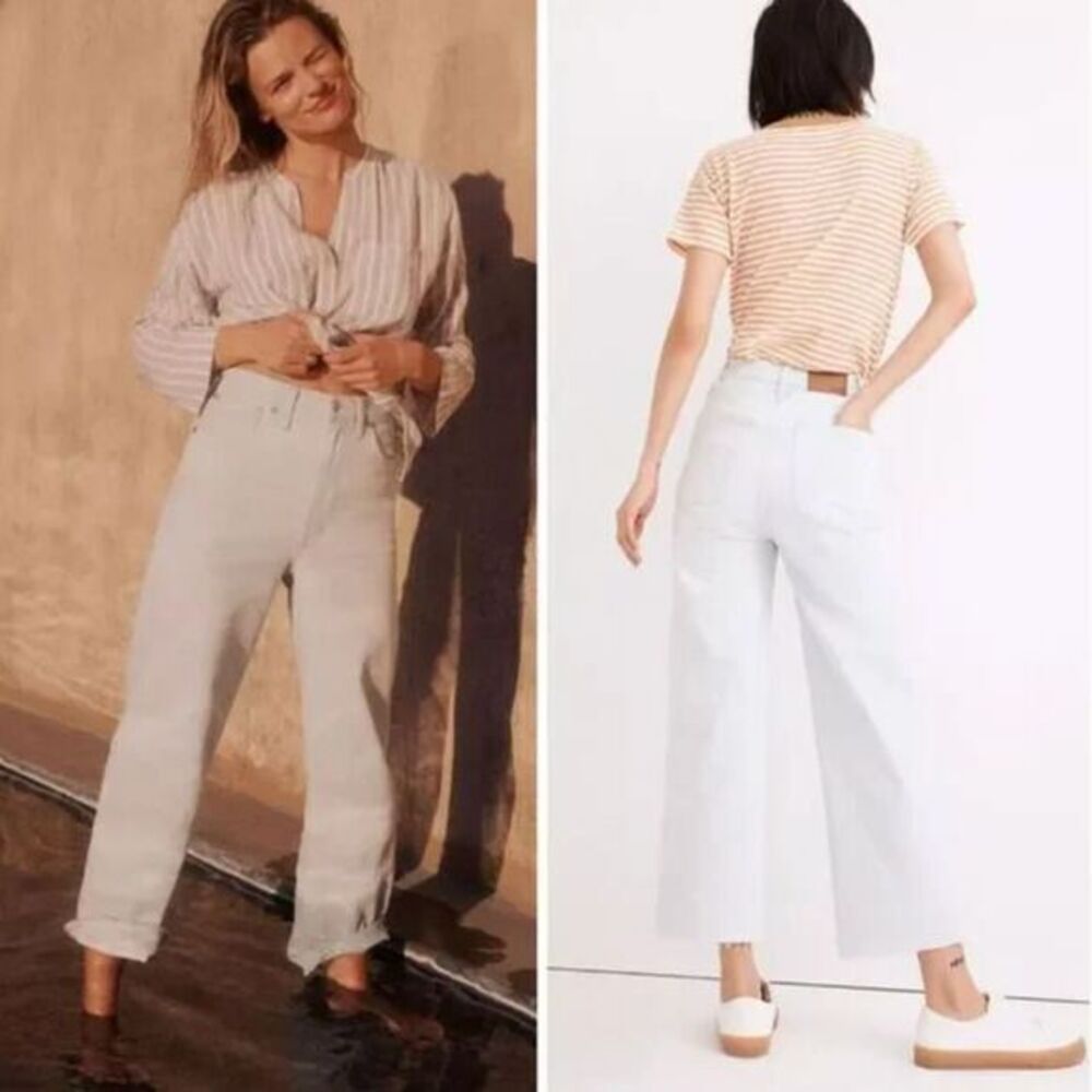 NEW Madewell The Perfect Vintage Wide-Leg Crop Jean in Bosworth Wash,‎ size 33